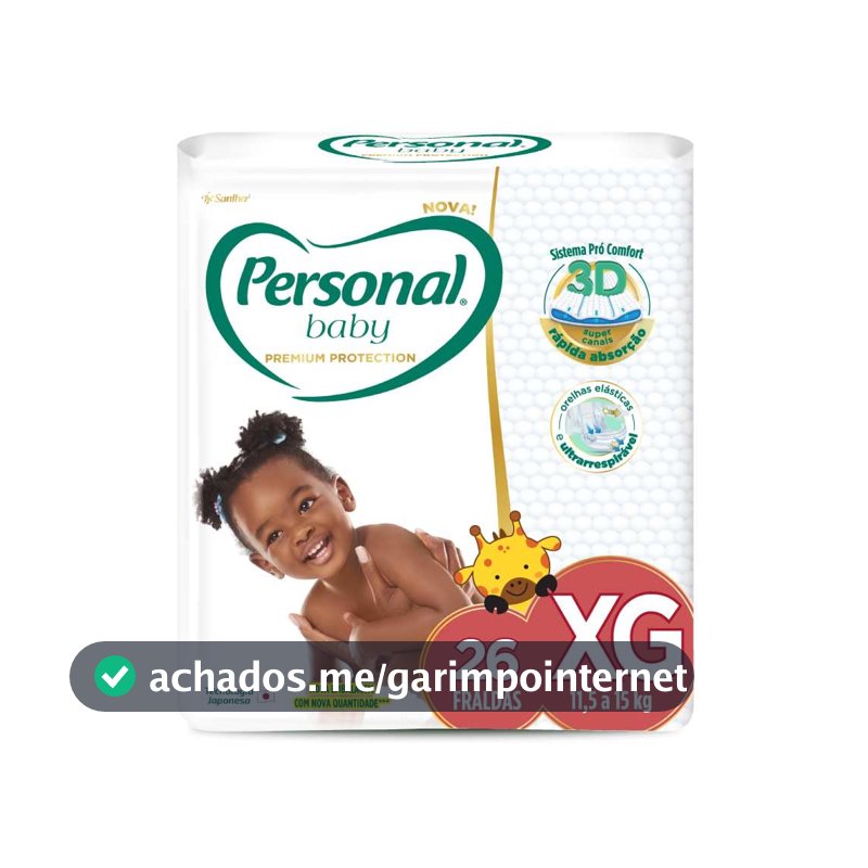 Personal Fralda Baby Premium Protection Xg Com 26 Unidades