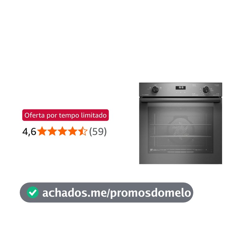Forno a Gás de Embutir Electrolux 80L Cinza Experience Com FoodSensor OE8GF 220V 50807UBA285