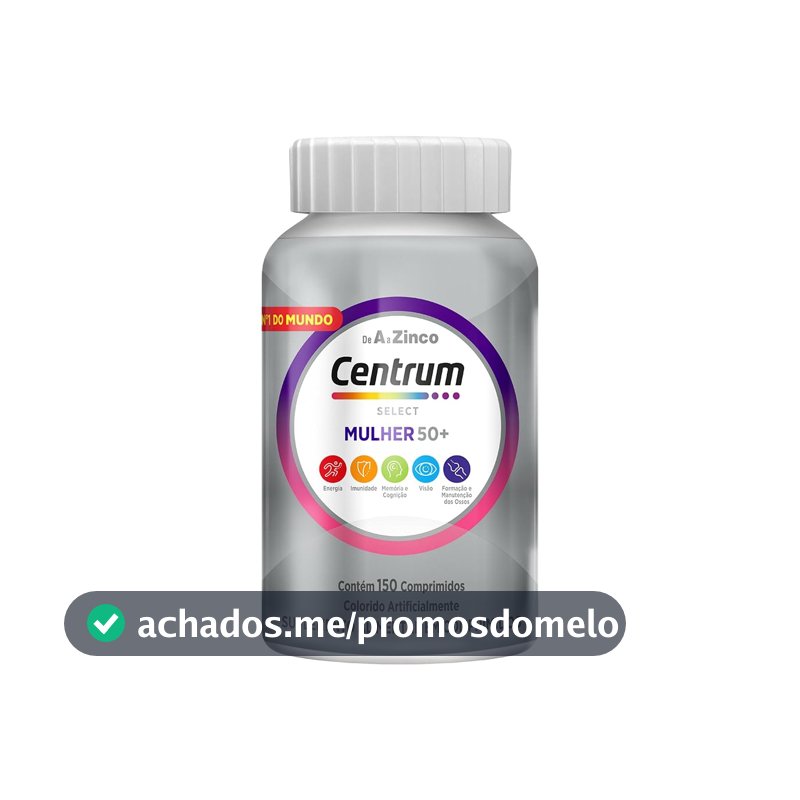 Centrum Mulher 50 Mais Multivitaminico, com Vitamina D, Vitamina B12, Calcio e Magnesio, 150 Comprimidos