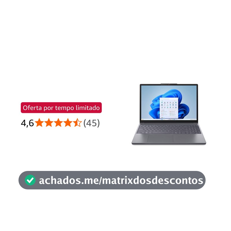 Notebook Lenovo IdeaPad Slim 3 15.3" Luna Grey - Intel Core 3 100U, 8GB RAM, 256GB SSD, Windows 11