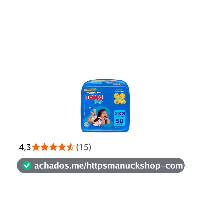 Fralda Turma da Monica Baby Giga XXG 50 Unidades