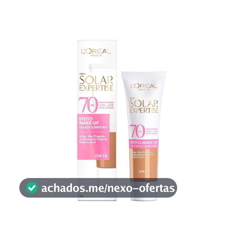 Protetor Solar com cor L'Oréal Paris Solar Expertise FPS 70 Efeito Make-Up