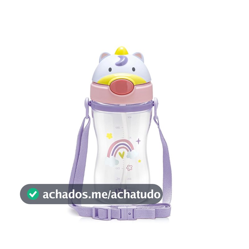 Lillo Copo Infantil com Canudo 400ml – Unicórnio