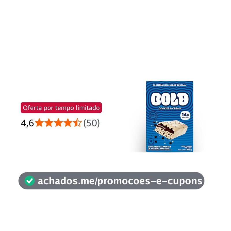 BOLD Cookies & Cream 14g Kit com 4 Unidades