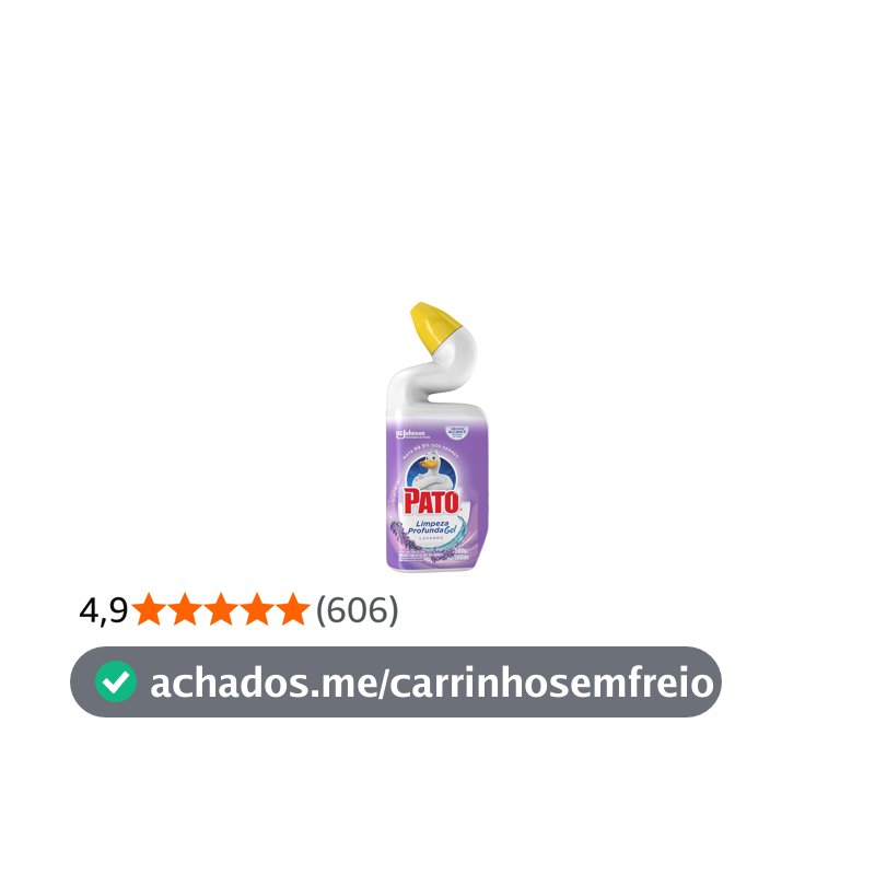 Pato Limpador Sanitário Gel Desinfetante, Lavanda, Limpeza Profunda, 500ml
