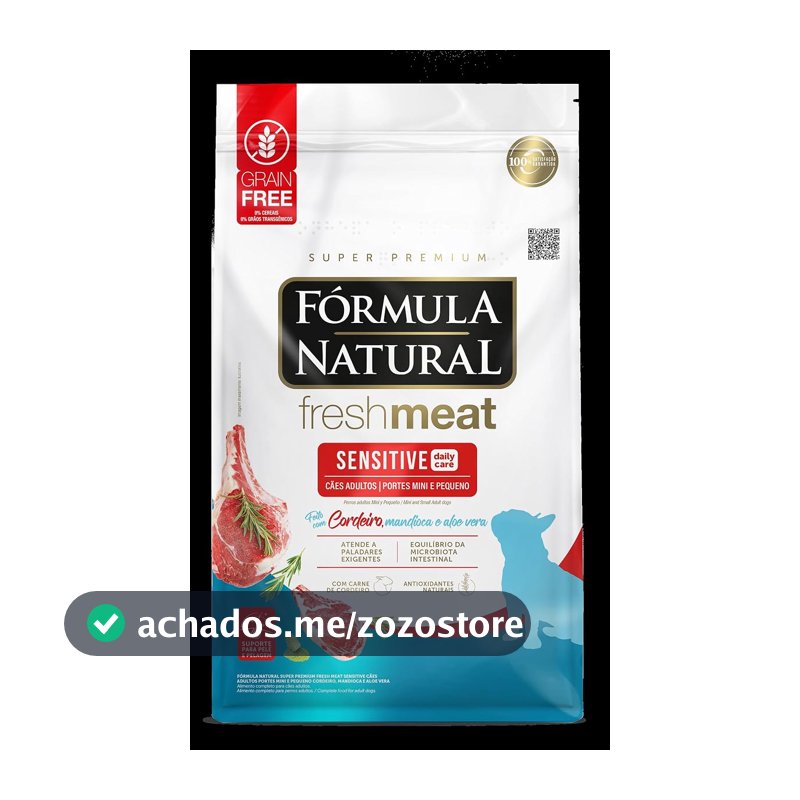 Fórmula Natural Fresh Meat Ração Seca Para Cães Adultos De Pequeno Porte Sabor Carne de Cordeiro 2,5Kg
