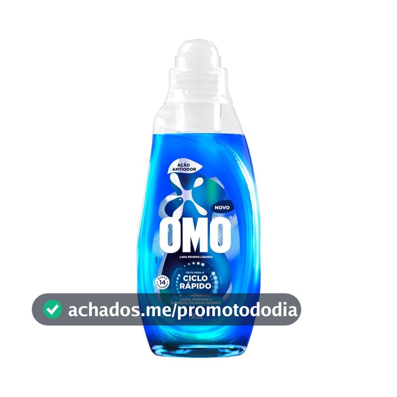 Lava-Roupas Líquido Omo Ciclo Rápido Ação Antiodor Frasco 750ml
