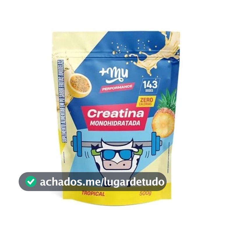 Creatina Monohidratada +Mu 100% Pura Sabor Tropical - Refil 500g