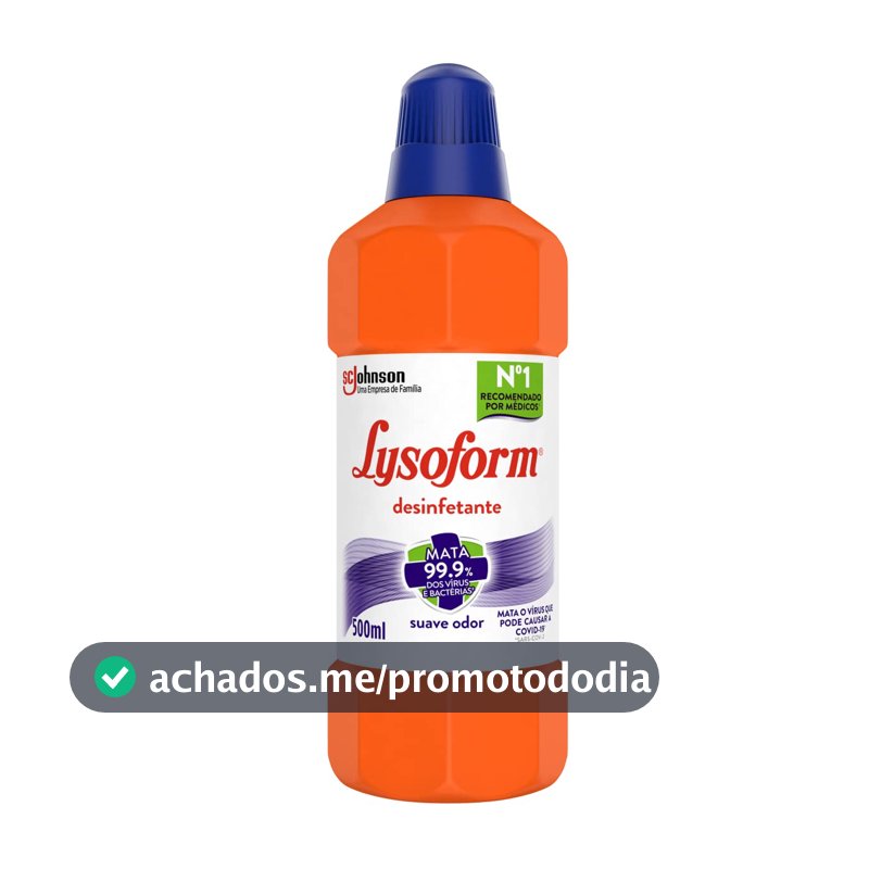 Lysoform Suave Odor Desinfetante Líquido Limpeza Pesada, 500ml