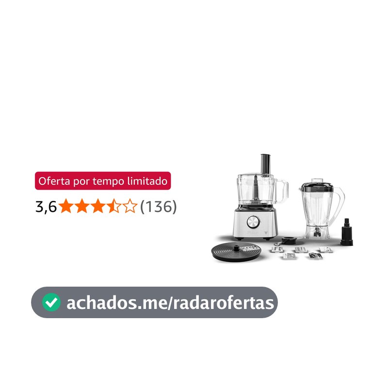 Philco Multiprocessador 1000W 5 em 1 PMP10A 127W 2 Litros Preto com Inox