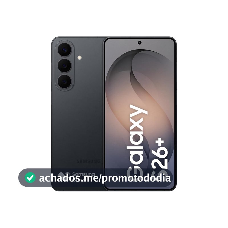 Celular Samsung Galaxy S26+ 5G, 256GB, 12GB RAM, Câmera Tripla de 50+12+10, Tela Grande de 6.7" - Preto