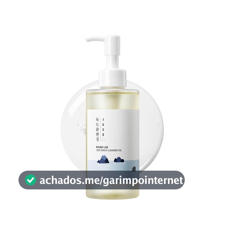 ROUND LAB 1025 Dokdo Cleansing Oil 200ml - Óleo de Limpeza Facial com Água do Mar Profundo, Limpeza Profunda e Suave, Baixo pH, Remove Oleosidade e Impurezas, Hidrata e Acalma a Pele Sensível