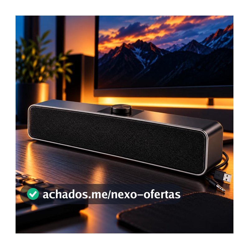 Caixa de Som Soundbar para PC, Notebook, Monitor e TV