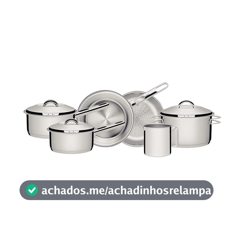 Tramontina Jogo de Panelas de Aço Inox com Fundo Triplo 6 peças Solar