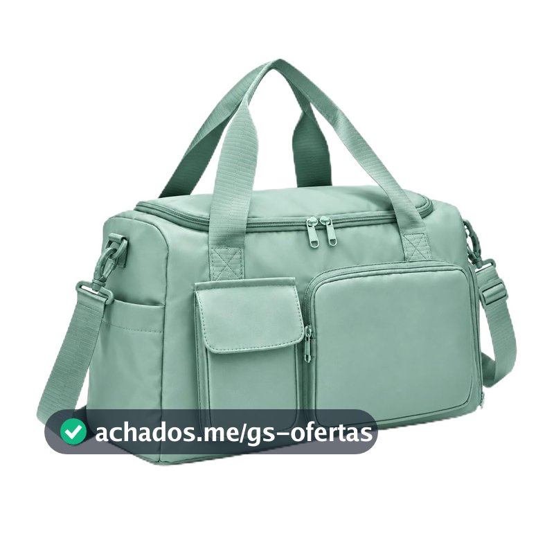 Bolsa Academia Viagem Feminina Multifuncional com Compartimento para Tênis, Bolso Impermeável e Alça para Mala