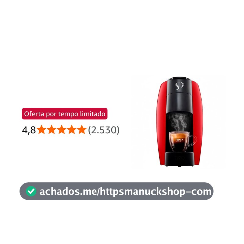 3 Corações TRES Cafeteira Espresso e Multibebida LOV Vermelha - 220V