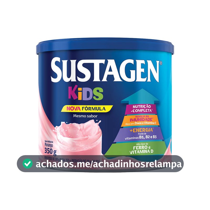 Sustagen Kids Complemento Alimentar Sabor Morango - Lata 350G
