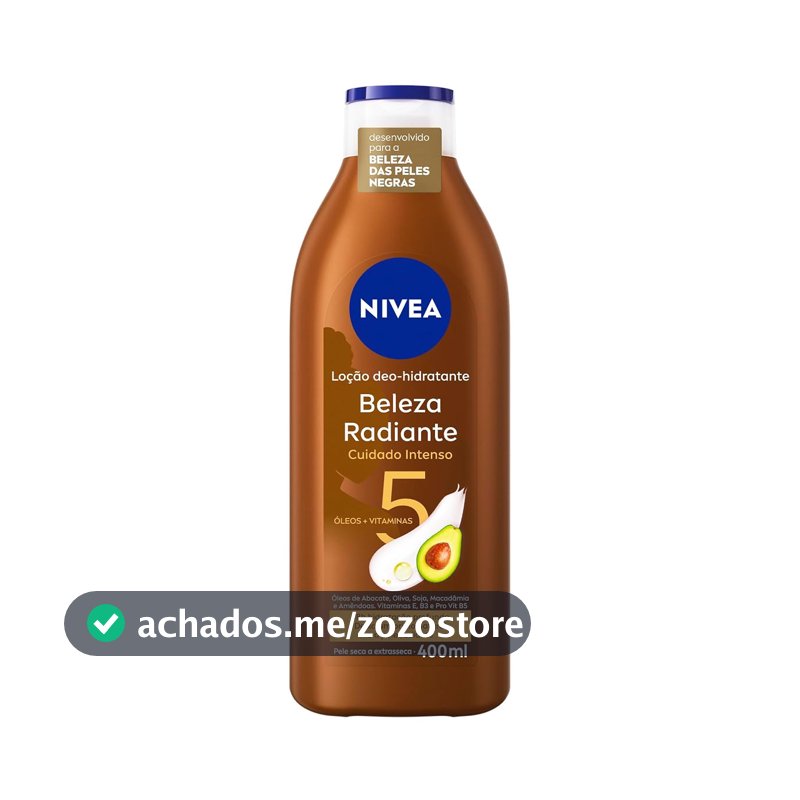 NIVEA Hidratante Desodorante Beleza Radiante Cuidado Intenso 400ml - Desenvolvido especialmente para a beleza da pele negra, ajuda na reparação das áreas ressecadas