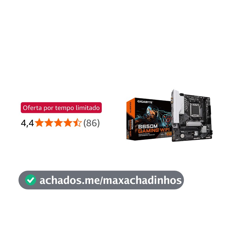 Gigabyte B650M GAMING WIFI Placa-Mãe Micro-ATX, Socket AM5, DDR5, para AMD Ryzen Série 7000/8000/9000