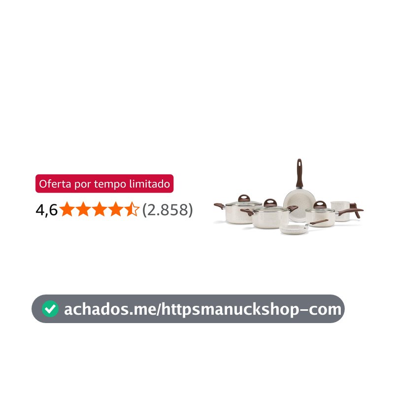 Brinox - Jogo de Panelas Antiaderente Ceramic Life 6 Peças Smart Plus - Vanilla