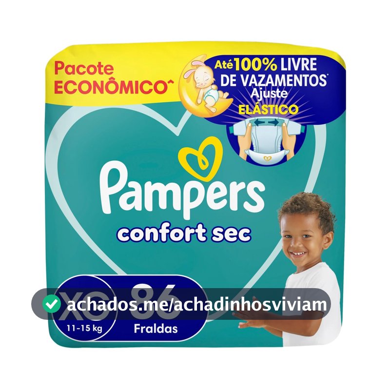 Fralda Pampers Confort Sec Tamanho XG, 86 Unidades