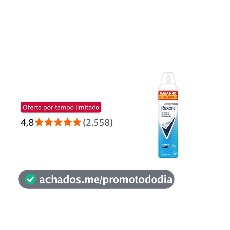 Rexona Antitranspirante Aerossol Cotton Dry 250 ML, Leve Mais Pague Menos, Embalagem Pode Variar