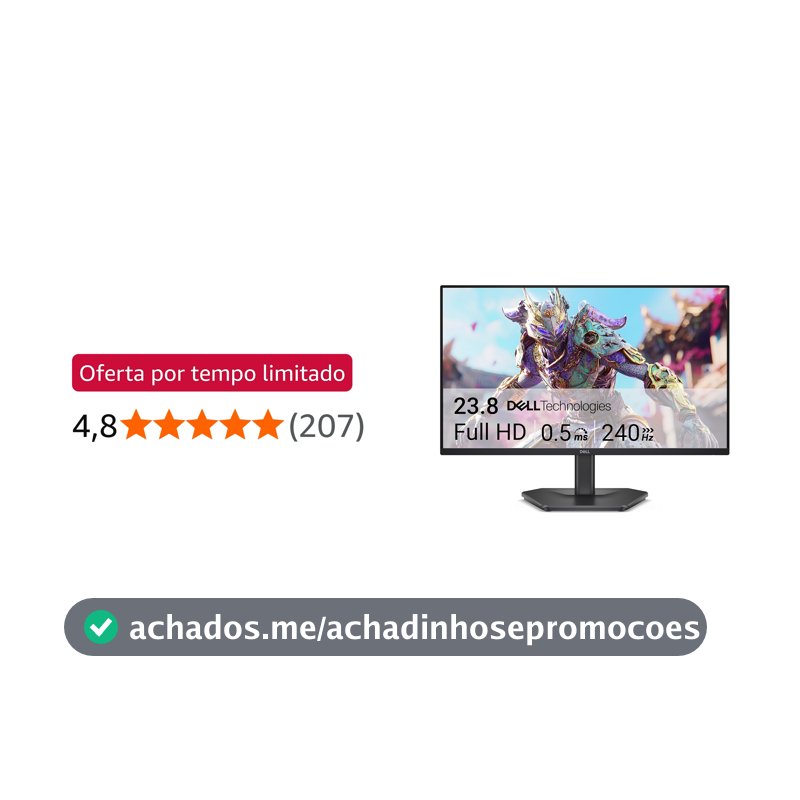 Monitor Dell 24", Full Hd (1920 x 1080), 240 Hz, Ips, Hdr10, Se2426hg