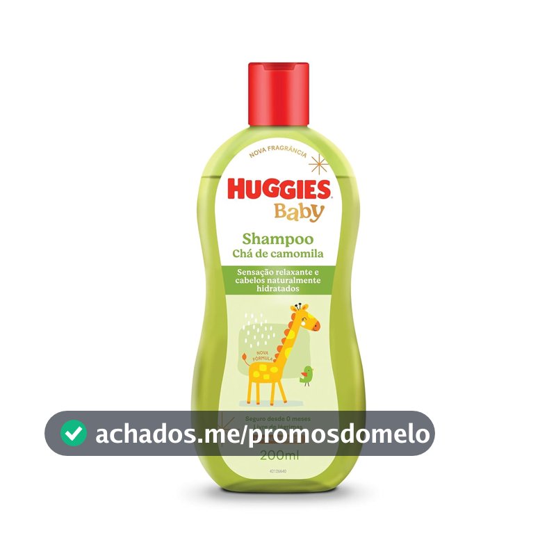 Huggies Shampoo Chá de Camomila Seguro para Recém-Nascidos, 200ml