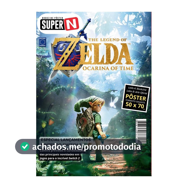 Zelda: Ocarina of Time (Versão lisa, sem dobras, enviada em tubo protetor) - Superpôster Super N