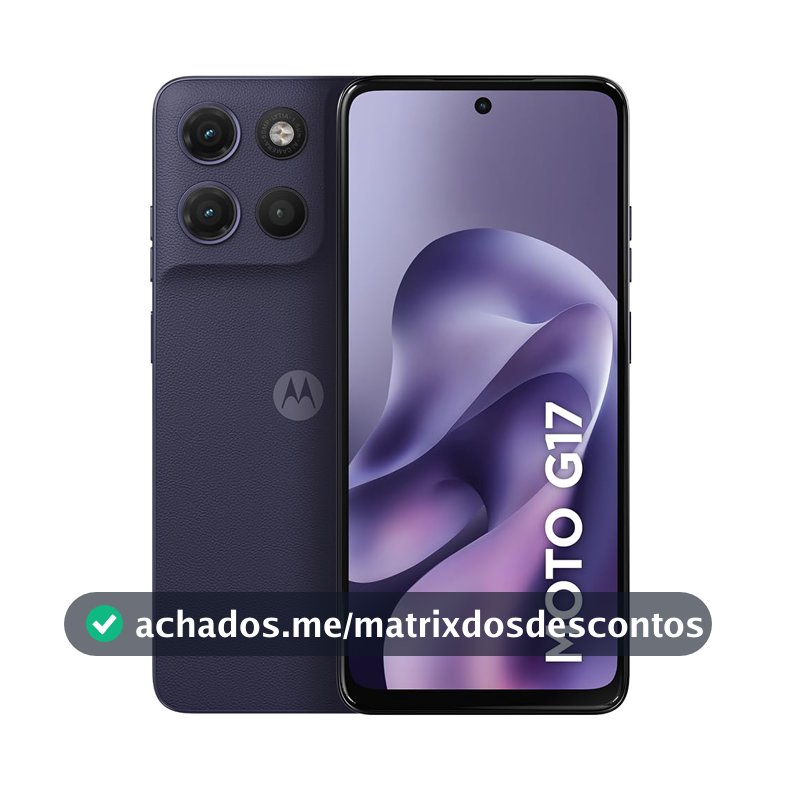 Smartphone Motorola Moto G17 4G - 128GB 4GB Ram + 8GB Ram Boost - Roxo