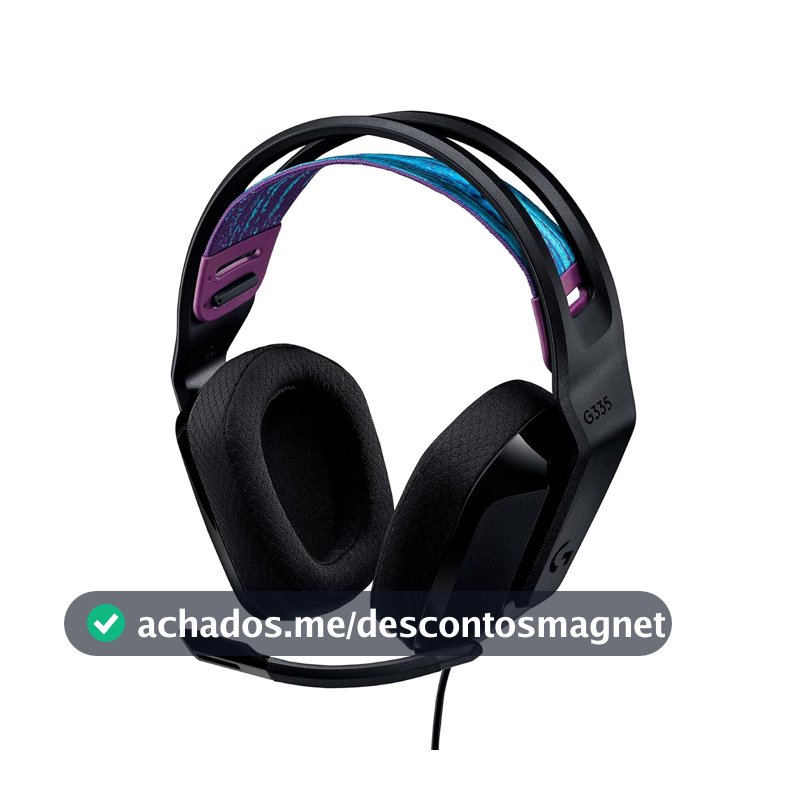 Headset Gamer Logitech G335 com Almofadas com Espuma de Memória, Design Leve e Conexão 3,5mm para PC, PlayStation, Xbox, Nintendo Switch e Mobile - Preto