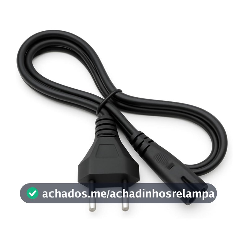 Cabo de Força Bipolar Tipo 8 1,5m para TV Impressora Videogame Bivolt