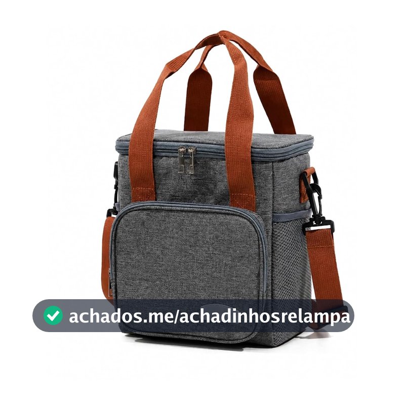Bolsa Térmica Marmiteira Dupla Camada Grande com Alça Regulável e Compartimentos Separados Isolamento Térmico Reforçado Ideal para Trabalho Academia Escola Viagens e Camping Premium (CINZA)