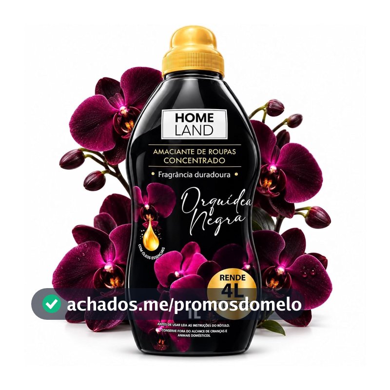 Amaciante de Roupas Concentrado 1L Orquídea Negra 4L Rende muito