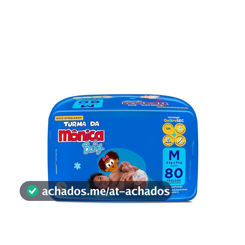 Fralda Turma da Monica Baby Giga M 80 Unidades
