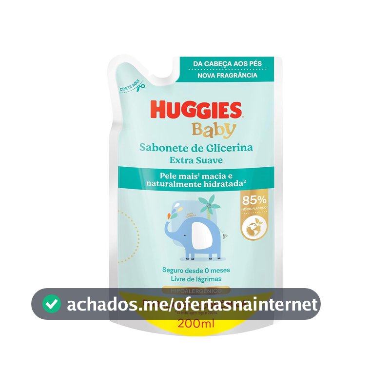 Sabonete Líquido Glicerina Huggies Extra Suave Refil 200 ml