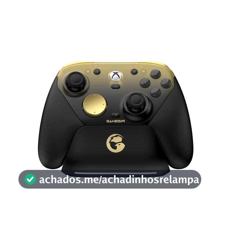 GameSir G7 Pro Controle Gamer Tri-Mode para Xbox, PC e Android Sem Fio 2.4G/Bluetooth e Com Fio Joystick Hall Effect + TMR 1000Hz Polling Rate Botões Macro Giroscópio Vibração 4 Motores Anti-Drift Controle Profissional- dourado