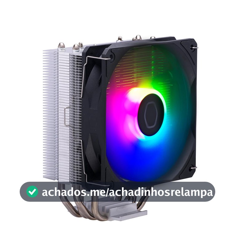 Cooler Master Hyper 212 Spectrum V3 ARGB CPU Air Cooler, ventoinha PWM de 120 mm, 4 tubos de calor, cobre niquelado prateado, 152 mm de altura, AMD Ryzen AM5