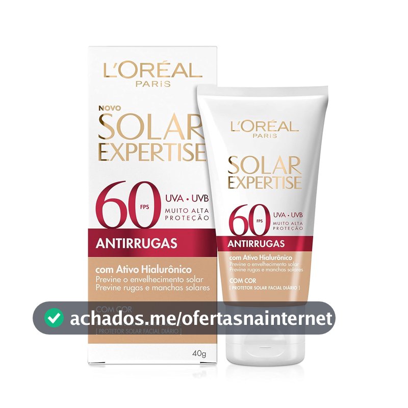 Protetor Solar Facial L'Oréal Paris Solar Expertise Antirrugas Fps 60 Com Cor 40G