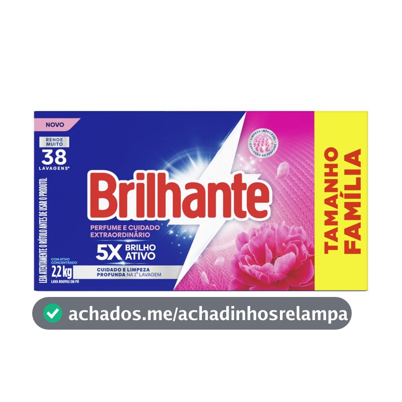 Brilhante Lava-Roupas em Pó Perfume e Cuidado Extraordinário 2,2kg
