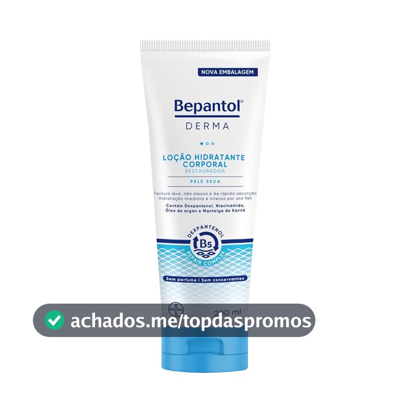 Bepantol Derma Hidratante Corporal Restaurador, Loção para Pele Seca 200ml