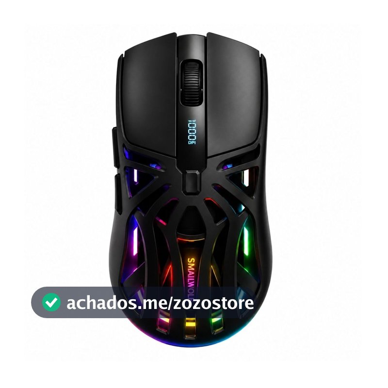 Mouse Gamer Sem Fio RS8 RGB Bluetooth 2.4G Recarregável 10000 DPI Design Ergonômico 6 Botões Para PC Notebook
