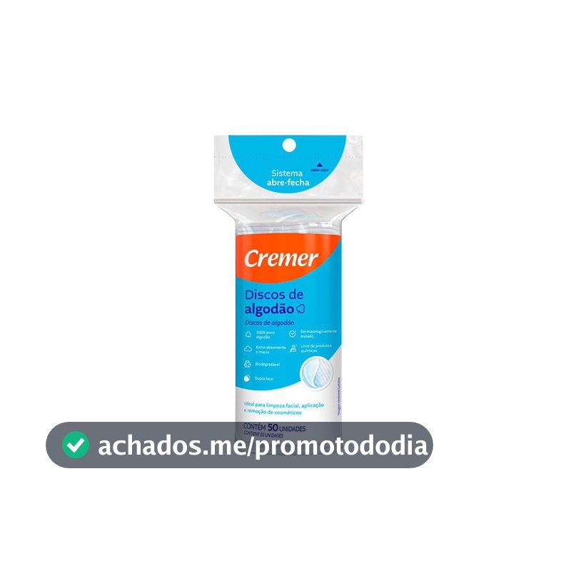Cremer Algodão Em Discos 50 Unidades