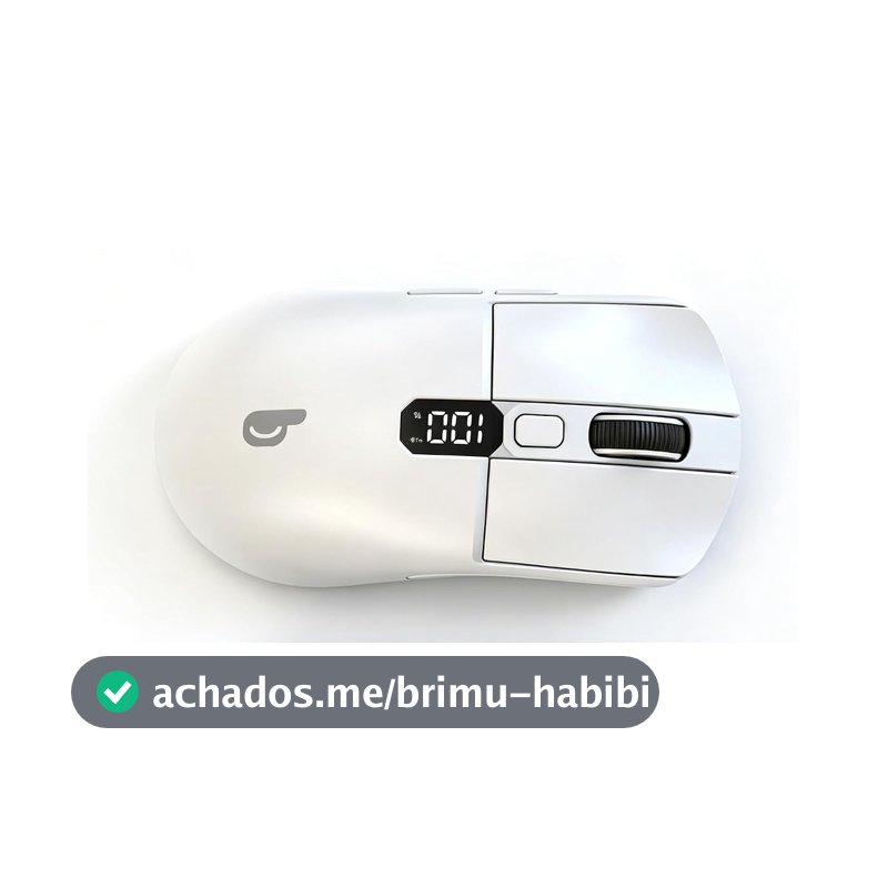 Mouse Sem Fio M30, 3 Modos (Bluetooth 5.2 + 2.4GHz USB), Tela LED, Recarregável Tipo-C, 4 DPI (800-2400), Clique Silencioso, Design Ergonômico 69g, Compatível com PC, Mac, Notebook -Branco