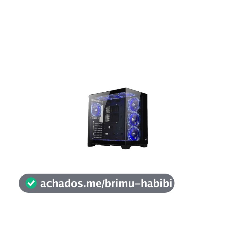 Gabinete Gamer Rise Mode Galaxy Glass Standard V2, Mid Tower, ATX, Lateral e Frontal em Vidro Temperado, Sem FANs, Preto - RM-GA-GGST2-FB