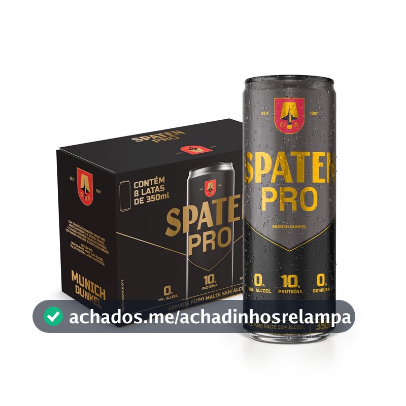 Cerveja Sem Álcool Spaten Pro, Lata 350ml, Pack com 8 unidades