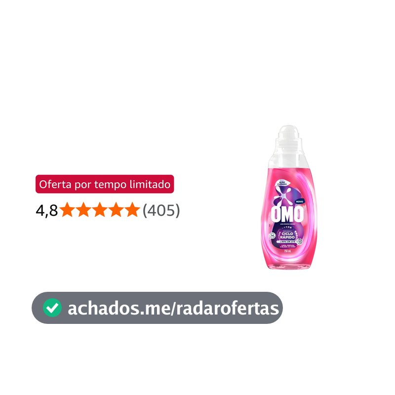 Lava-Roupas Líquido Omo Ciclo Rápido Ação Cuidado Frasco 750ml