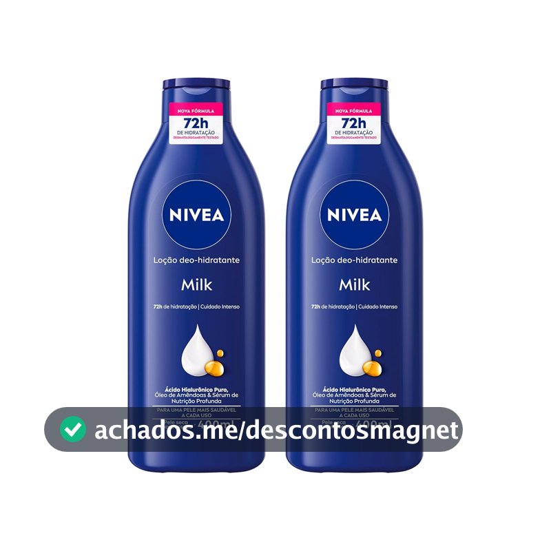 NIVEA Kit Loção Hidratante Milk Pele Seca a Extrasseca 400ml (2 unidades)
