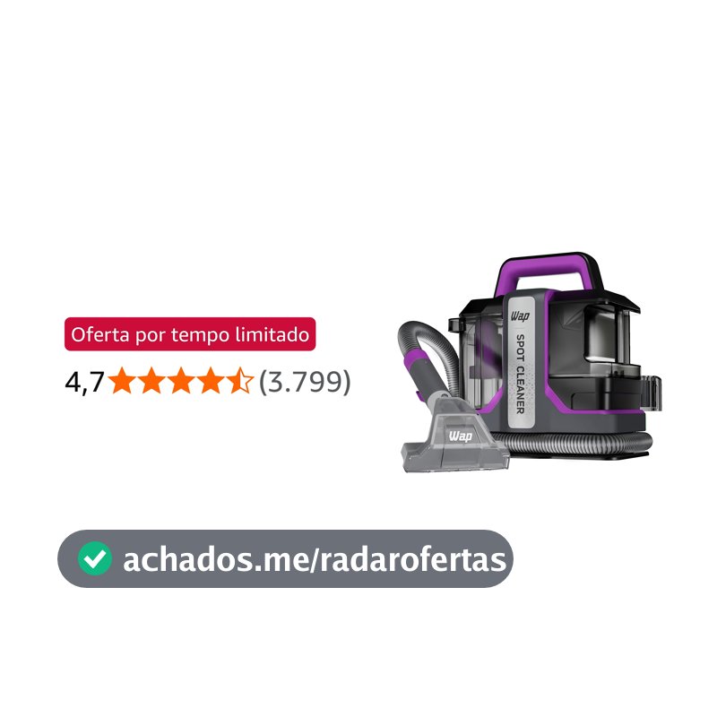 WAP Extratora Portátil Spot Cleaner W3, 3 em 1, Borrifa, Esfrega e Extrai, com Sistema de Autolimpeza, 1450W 127V
