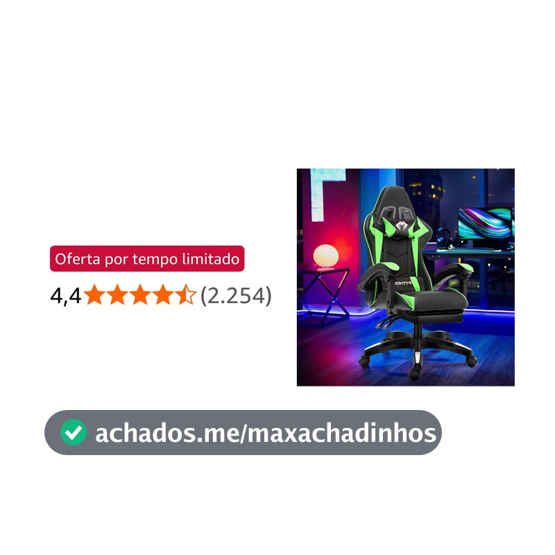 Cadeira Ergonomica Gamer Com Apoio Para Os Pés（Verde)